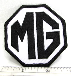 Vintage MG British Automobile Patch Morris Garages British Automotive B/W A - Picture 1 of 3