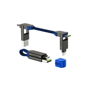 Incharge X - Universal 6 in 1 Data & Power Cable USB-C OTG 100w in Saphire Blue - Picture 1 of 8