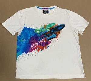 Robert Graham Star Trek Aquarell Raumschiff Galaxy TShirt - L - kleinere Flecken - Bild 1 von 18