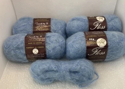 Bouquet Floss Yarn Spinrite 4+ Skeins Canada Blue 75% Mohair 10% Wool 25g - Image 1 of 4