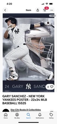 (55) GARY SANCHEZ - NEW YORK YANKEES POSTER - 22x34 MLB BASEBALL 15525 - Image 1 of 4