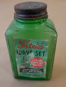 Antiguo JUEGO DE BOTELLAS DE VIDRIO VERDE FITCH'S WAVE - ¡Se seca rápido, no se escamará! :) - Imagen 1 de 5