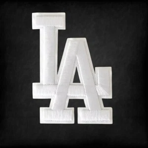 Los Angeles Dodgers L.A Letters White Jersey Patch Iron/Sew on Embroidey Patch4" - Picture 1 of 2