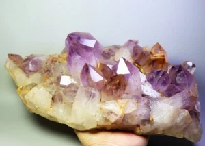 Muestra de racimo de cristal de cuarzo AMATISTA púrpura esquelético natural de 11,1 lb - Imagen 1 de 22