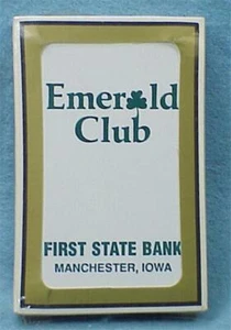 Playing Cards 1st State Bank green - Manchester, IA - bx2 - Picture 1 of 1