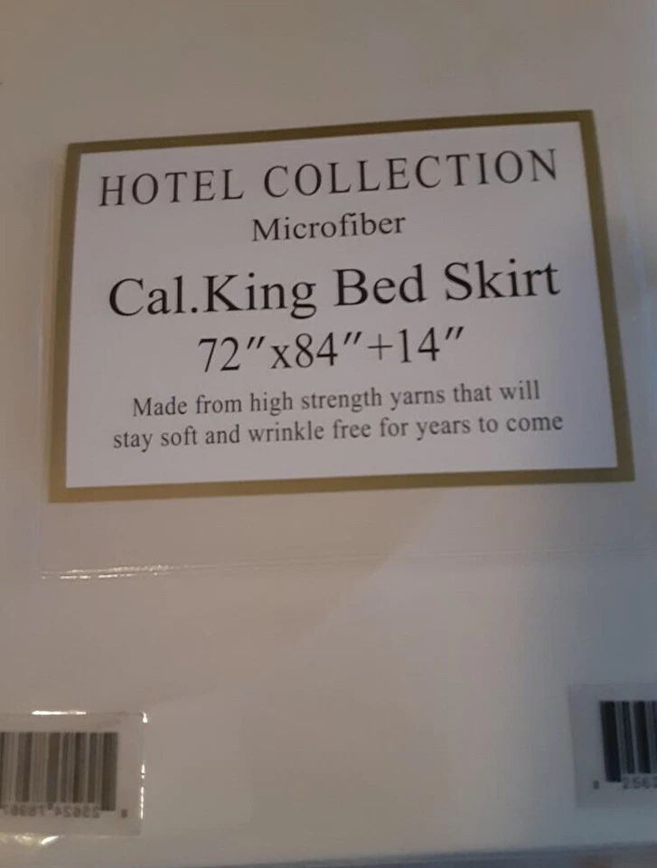 NEW Hotel Collection California King Microfiber Bed Skirt Ivory  72"x84"x14" - Image 1 of 1