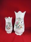 Beautiful Vintage Aynsley Bone China Pembroke Vase X2 Retro Collectable Prop 