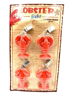 Lobster Bake Tablecloth Weights Set of 4 Unopened Package - Image 1 of 4