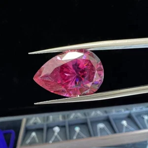 Piedra moissanita cortada en pera 5x7 ~ 8x12 mm color rosa VVS1 con certificado GRA - Imagen 1 de 9