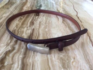 New Coach Black Narrow Leather Belt Solid Nickel Buckle, Costa Rica, XS - Picture 1 of 3