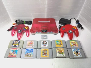 Nintendo 64 Region Free Console Clear Red Mario Kart 64 N64 japan - Picture 1 of 24