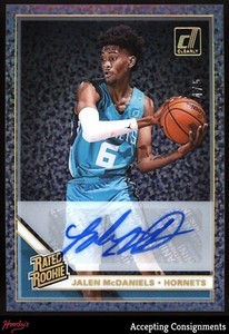 2019-20 Clearly Donruss Rated Rookie Holo Gold Jalen McDaniels RC AUTO 4/5
