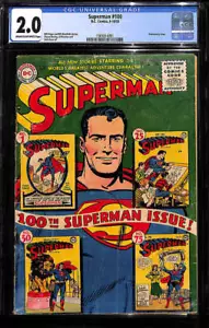 Superman #100 CGC 2.0 DC 1955 Aniversary Issue! Justice League! JLA! G12 1 cm - Picture 1 of 2