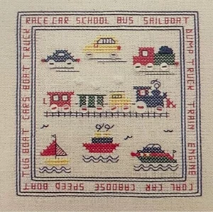 JBW Designs Ready, Set, Go Kit Cross Stitch Pattern W/ Buttons - Picture 1 of 4
