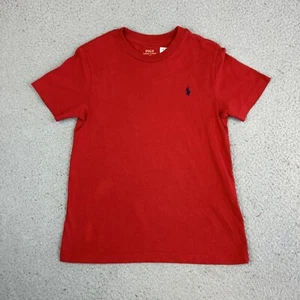 Polo Ralph Lauren Shirt Youth 7 Red Short Sleeve Pony Logo Casual Kids Boys - Picture 1 of 9