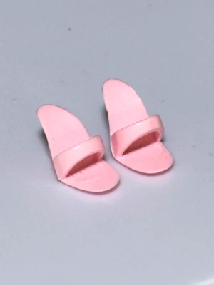 1993 Barbie Reproduction Pink Open Toe Heels Shoes Mules - Image 1 of 2