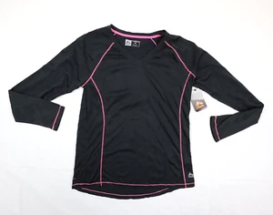 RBX Damen XL V-Ausschnitt X-DRI schwarz sportlich Performance dünnes Langarmshirt - Bild 1 von 10