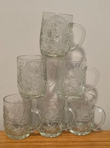 1 PRINCESS HOUSE FANTASIA 4" Glass Mug Poinsettia Clear 8 AVAILABLE - Picture 1 of 3