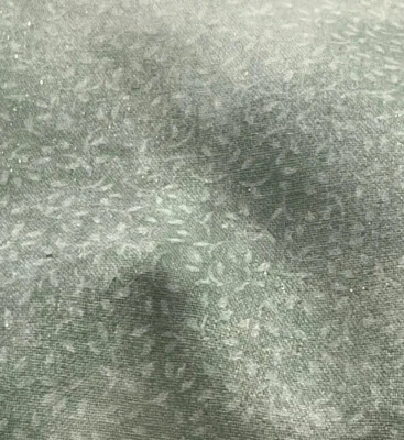 29” x 36”GREEN LEAF on GREEN Cotton Quilt Fabric Light Glitter Specks - Image 1 of 4