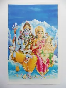 Imagen del Dios Hindú * FAMILIA DEL SEÑOR SHIVA * Aprox. 9,5 cm x 14,8 cm - Imagen 1 de 4