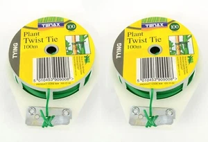 Green Garden Wire Plant Twist Tie For Home & Gardening 200m (2 x 100m Packs) - Picture 1 of 2