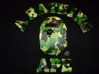 A Bathing Ape X Original Fake tee 5 Anniversary green camo black Sz M - Image 1 of 4
