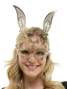 Luxury Bunny Rabbit Metal Masquerade Mask - Picture 1 of 19