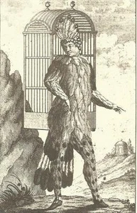 Emanuel Schikaneder Rollenbild als Papageno - Faksimile Bild Druck Theater - Bild 1 von 2