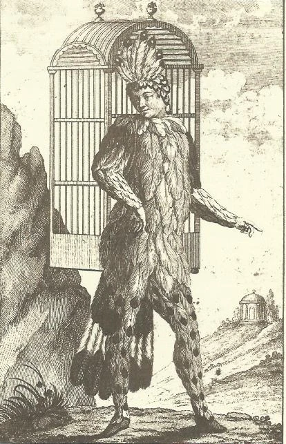 Emanuel Schikaneder Rollenbild als Papageno - Faksimile Bild Druck Theater - Bild 1 von 2