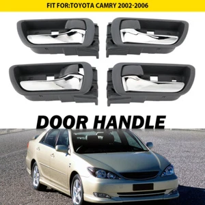 4Pieces Durable Interior Inside Door Handles Grey+Chrome Fit For Toyota Camry AU - Bild 1 von 12