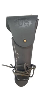 (Pack of 2) WWII Leather Utility Colt .45 M1911 Hip Holster Embossed US - BLACK - Picture 1 of 5