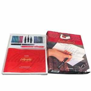 Vintage SHEAFFER CALLIGRAPHY FOUNTAIN PEN SET In Box, w/ Instructions 2 Pens - Picture 1 of 6