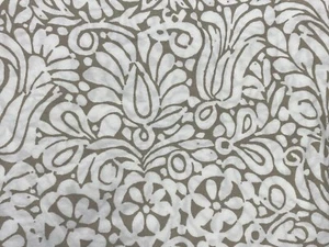 Crate & Barrel Marimekko Sheet Set Tamara Linen TWIN Fitted Flat Taupe Floral - Picture 1 of 8