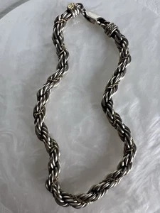 "Brazalete de cadena de cuerda de plata esterlina 925 Precious TM 14k & Precious 7""" - Imagen 1 de 7