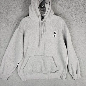 Tottenham Hotspur F.C. Felpa con Cappuccio Uomo XL Grigio Logo Merch Ufficiale Calcio Sport - Foto 1 di 11