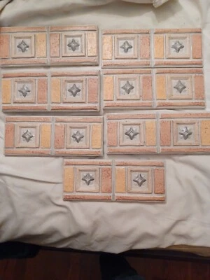 7 Piezas - Azulejo Cerámico Decorativo 7 7/8 X 3 Pulgadas - Patrón Estrella Foto 1 de 4