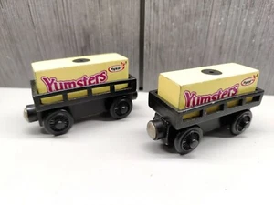 Yoplait Yumsters Tanker, cargo Cars - Thomas Friends Wooden Railway 2001 - Picture 1 of 3