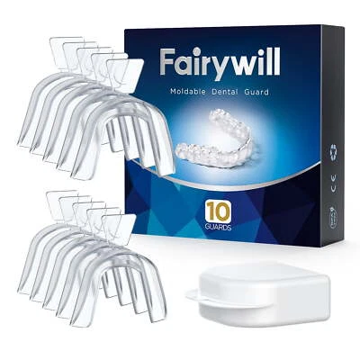 Protector bucal Fairywill para moler dientes protectores nocturnos bandejas blanqueadoras paquetes de 10 Foto 1 de 4
