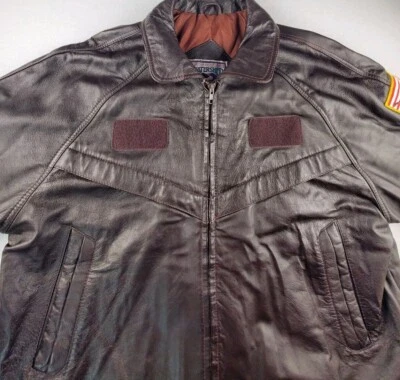 Abrigo Chaqueta Bomber Watershed William Barry Para Hombre Grande Cuero Marrón **DEFECTOS** Foto 1 de 4