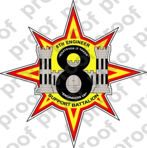 PEGATINA UNIDAD USMC 8º Batallón de Apoyo al Ingeniero oo USMC Lisc# 20187 - Imagen 1 de 1