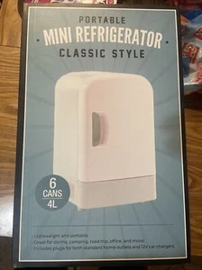 CVS PORTABLE MINI REFRIGERATOR CLASSIC STYLE WHT FITS 6 CANS - BRAND NEW IN BOX - Picture 1 of 1
