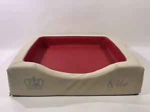 Hundebett orthopädisch DoggyBed Dou Gelax Kunstleder Beige 2cm Visco Kito HLF - Bild 1 von 8