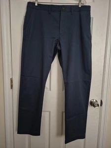 JCrew Flex Men Navy Blue Solid Thompson Pant Classic Casual Trousers 36X32 - Picture 1 of 6