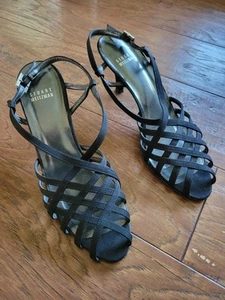 Stuart Weitzman Black Strappy Heels, size 7 - Picture 1 of 7
