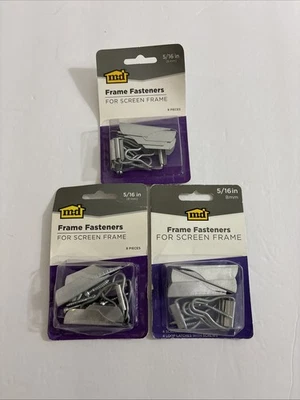 M-D frame fasteners for screen frame 5/16"-4 screen hangers, Lot of 3 [113] - Image 1 of 4