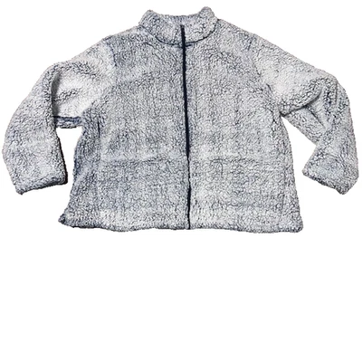 Chaqueta de mujer Seventh Avenue imitación SHERPA TEDDY cremallera completa talla grande 3X azul cálido Foto 1 de 4