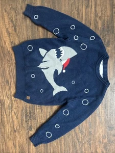 Tipsy Elves Ugly Christmas Shark Sweater Blue Boys 4T - Picture 1 of 6