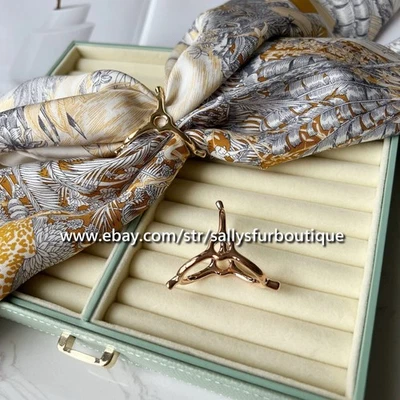 Sally's Quality 100% Copper Scarf Ring Triangle Buckles Brooch For Silk Scarves - Image 1 of 4