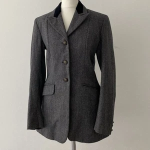 Giacca Pytchley taglia 34 equitazione equitazione donna blu grigio tweed Mears England - Foto 1 di 14