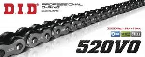 D.I.D 520VO Pro V Series O-Ring Chain - 116 Links - Natural Motorcycle ATV/UTV - Picture 1 of 4